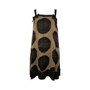 Diane von Furstenburg Circle Pattern Silk Shift Dress with Bow Detail